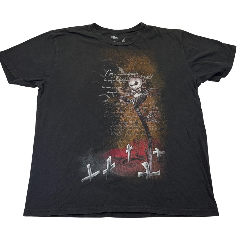 Disney Nightmare Before Christmas Jack Skellington Graphic Shirt XL Black 1198A3